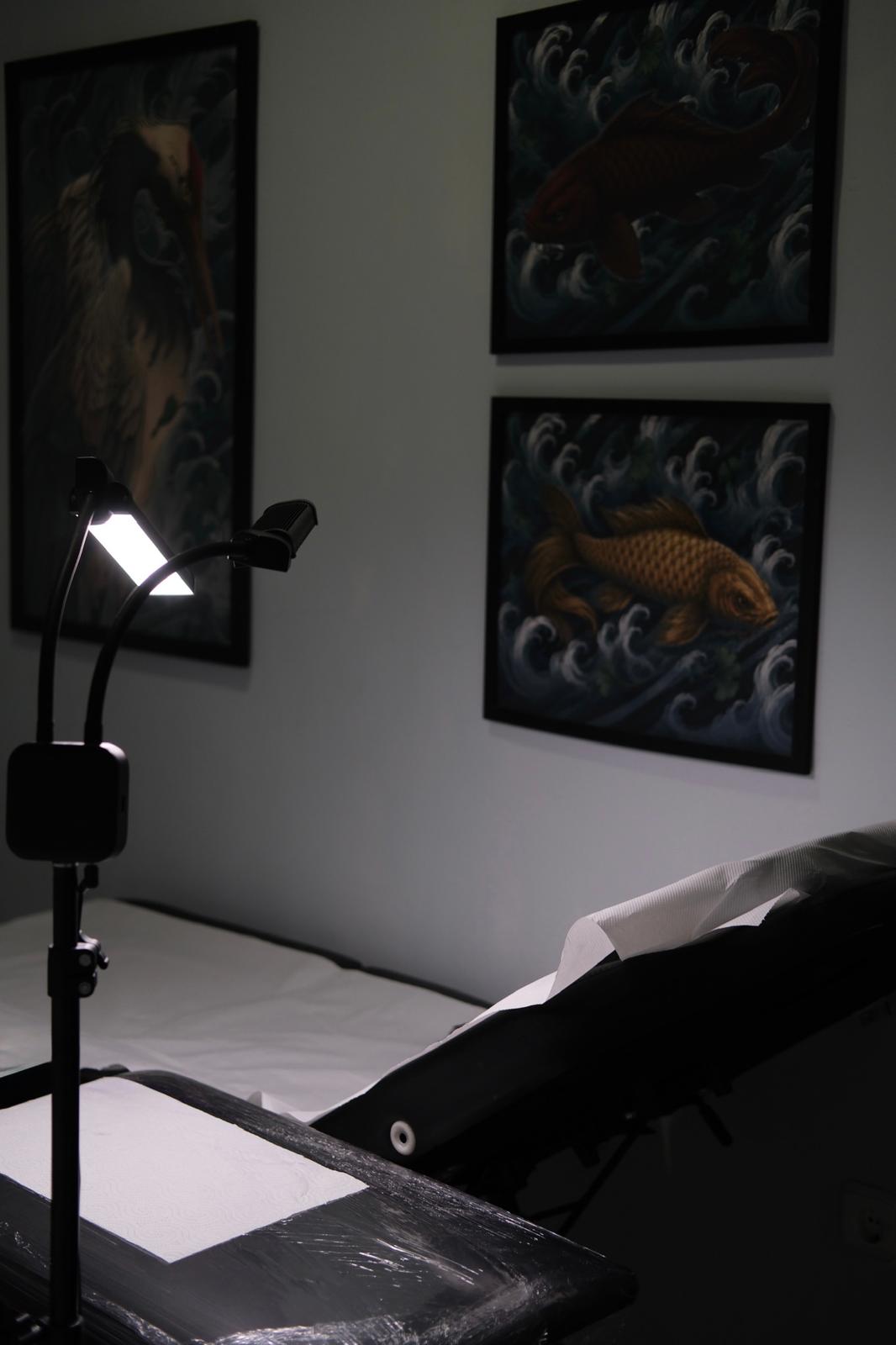 Rincón del estudio SET Tattoo Barcelona